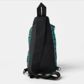Blauw en oranje ruit sling bag (Achterkant)