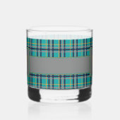 Blauw en oranje ruit whisky glas (Rechts)