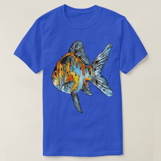 Blauw en Oranje Shubunkin Goldfish geïsoleerd T-shirt (Design voorkant)