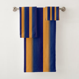 Blauw en Oranje streep Bad Handdoek