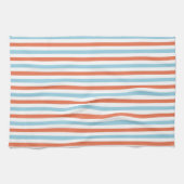 Blauw en Oranje Stripe Patroon Theedoek (Horizontaal)