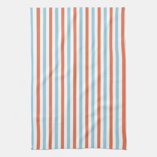 Blauw en Oranje Stripe Patroon Theedoek (Verticaal)