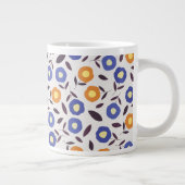 blauw en Oranje ventilatorpatroon Grote Koffiekop (Rechts)