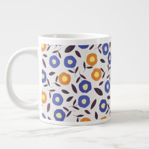  blauw en Oranje ventilatorpatroon Grote Koffiekop