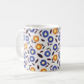  blauw en Oranje ventilatorpatroon Koffiemok (Voorkant links)