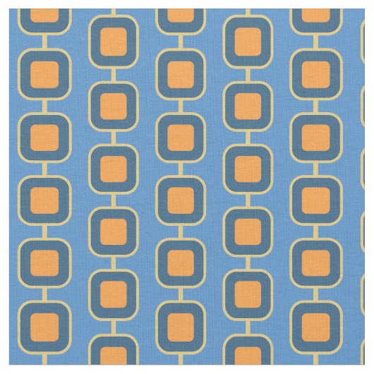 Blauw en Oranje vierkant Stof (Close Up)