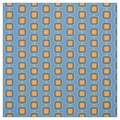 Blauw en Oranje vierkant Stof (Swatch)