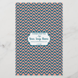 Blauw en Oranje Wavy Stripe Zeep Wrap Papier