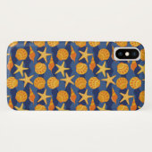 Blauw en Oranje zeeslakpatroon Case-Mate iPhone Case (Achterkant (horizontaal))