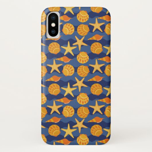 Blauw en Oranje zeeslakpatroon Case-Mate iPhone Case (Achterkant)