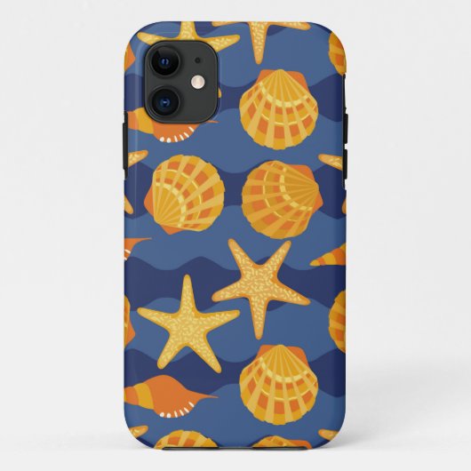 Blauw en Oranje zeeslakpatroon Case-Mate iPhone Case (Achterkant)