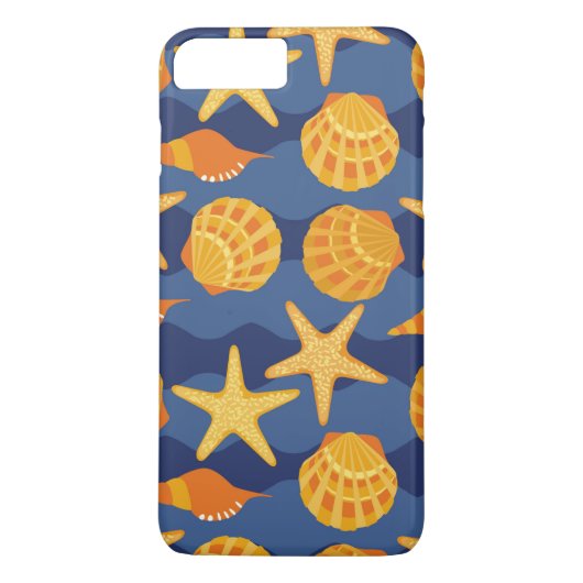 Blauw en Oranje zeeslakpatroon Case-Mate iPhone Case (Achterkant)