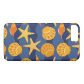 Blauw en Oranje zeeslakpatroon Case-Mate iPhone Case (Achterkant (Horizontaal))