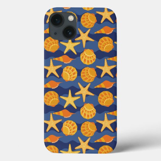 Blauw en Oranje zeeslakpatroon Case-Mate iPhone Case (Achterkant)