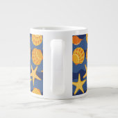 Blauw en Oranje zeeslakpatroon Grote Koffiekop (Achterkant)