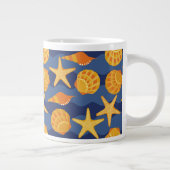 Blauw en Oranje zeeslakpatroon Grote Koffiekop (Rechts)