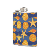 Blauw en Oranje zeeslakpatroon Heupfles (Links)