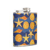 Blauw en Oranje zeeslakpatroon Heupfles (Rechts)