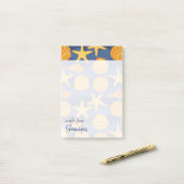 Blauw en Oranje zeeslakpatroon | Jouw namen toevoe Post-it® Notes (Op bureau)