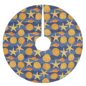 Blauw en Oranje zeeslakpatroon Kerstboom Rok (Voorkant)