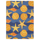 Blauw en Oranje zeeslakpatroon Klembord (Achterkant)
