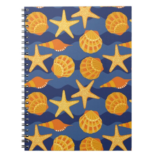 Blauw en Oranje zeeslakpatroon Notitieboek (Voorkant)