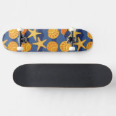 Blauw en Oranje zeeslakpatroon Skateboard (Horizontaal)