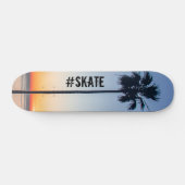 Blauw en Oranje zonnepalm Trees Silhouette Persoonlijk Skateboard (Horizontaal)