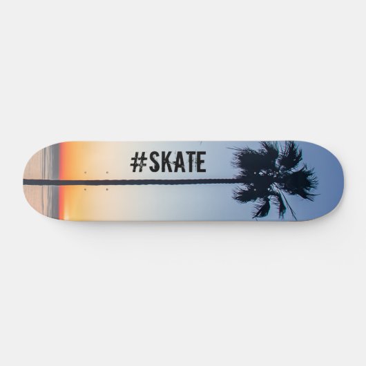 Blauw en Oranje zonnepalm Trees Silhouette Persoonlijk Skateboard (Horizontaal)