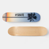 Blauw en Oranje zonnepalm Trees Silhouette Persoonlijk Skateboard (Horizontaal)