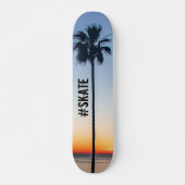 Blauw en Oranje zonnepalm Trees Silhouette Persoonlijk Skateboard (Voorkant)