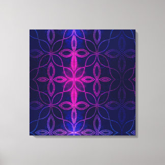 Blauw en paars abstract canvas afdruk