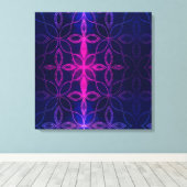 Blauw en paars abstract canvas afdruk (Insitu (Houten vloer))