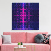 Blauw en paars abstract canvas afdruk (Insitu (Woonkamer))