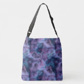 Blauw en Paars Abstract Crossbody Tas (Achterkant)