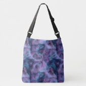 Blauw en Paars Abstract Crossbody Tas (Voorkant)