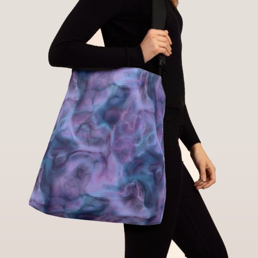 Blauw en Paars Abstract Crossbody Tas (Dichtbij)