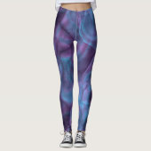 Blauw en Paars Abstract Leggings (Voorkant)