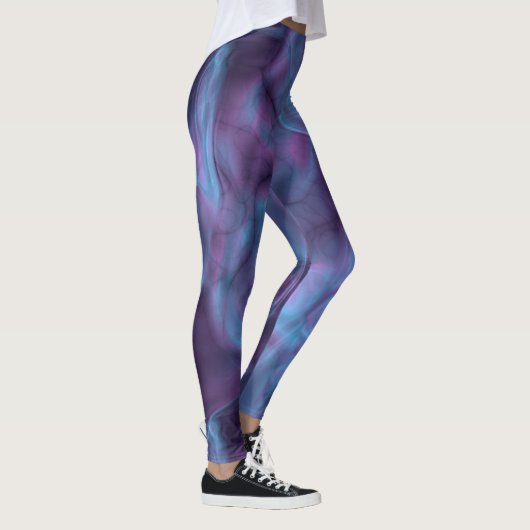 Blauw en Paars Abstract Leggings (Rechts)