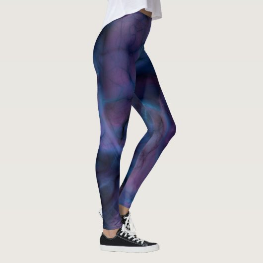 Blauw en Paars Abstract Leggings (Rechts)