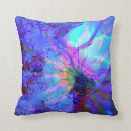 Blauw en Paars abstract ontwerp Kussen