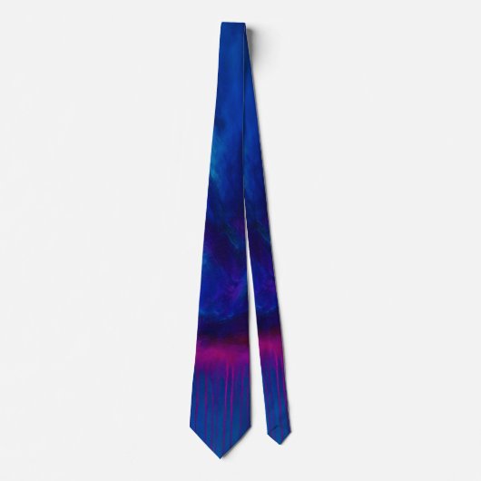 Blauw en Paars Abstract Stropdas (Voorkant)