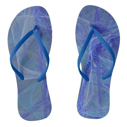blauw en paars abstract teenslippers (Voetbed)