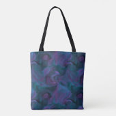 Blauw en Paars Abstract Tote Bag (Achterkant)