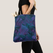 Blauw en Paars Abstract Tote Bag (Dichtbij)