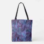 Blauw en Paars Abstract Tote Bag (Achterkant)