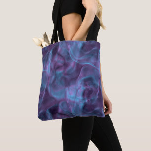 Blauw en Paars Abstract Tote Bag