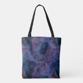 Blauw en Paars Abstract Tote Bag (Achterkant)
