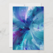 Blauw en Paars Abstract Vrijgezellenfeest Kaart (Achterkant)