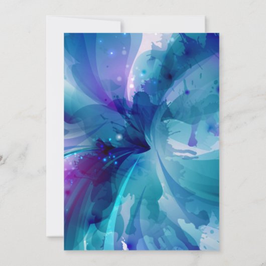 Blauw en Paars Abstract Vrijgezellenfeest Kaart (Achterkant)